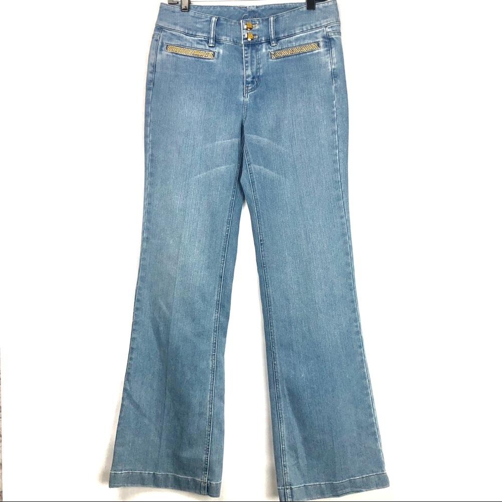 Cache Light Wash Denim Wide Leg/Trouser Jeans